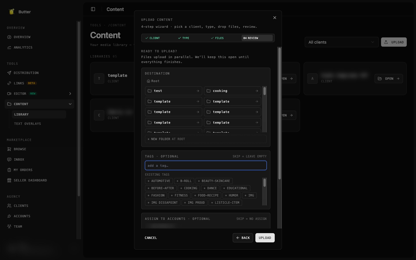 Smarter Tagging & Upload in Butter v2