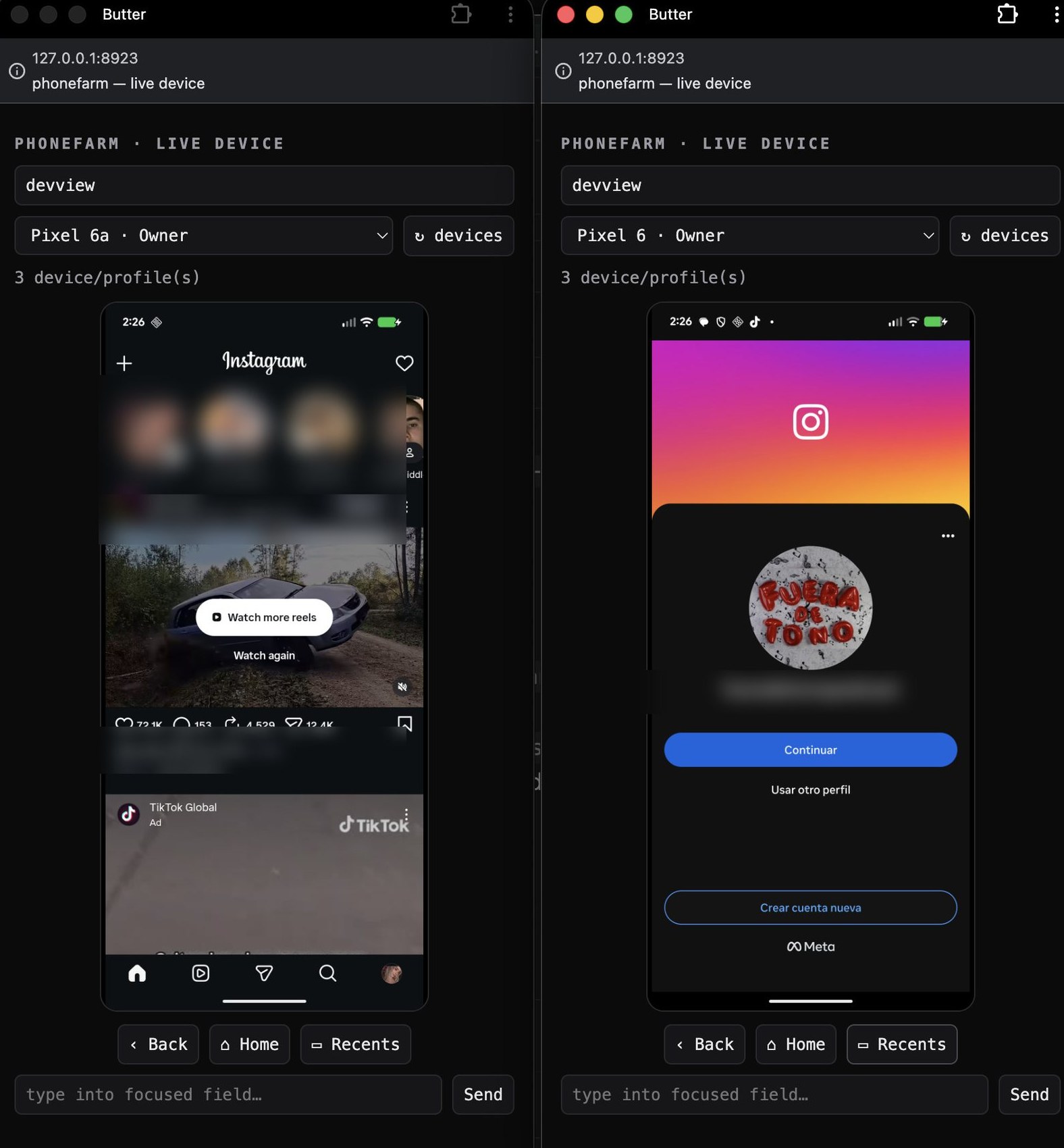 My Phones — post from your own Android in Butter v2.1